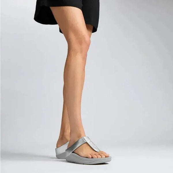 Fit Flop Fino Metallic Glitterdust Sandal - Silver