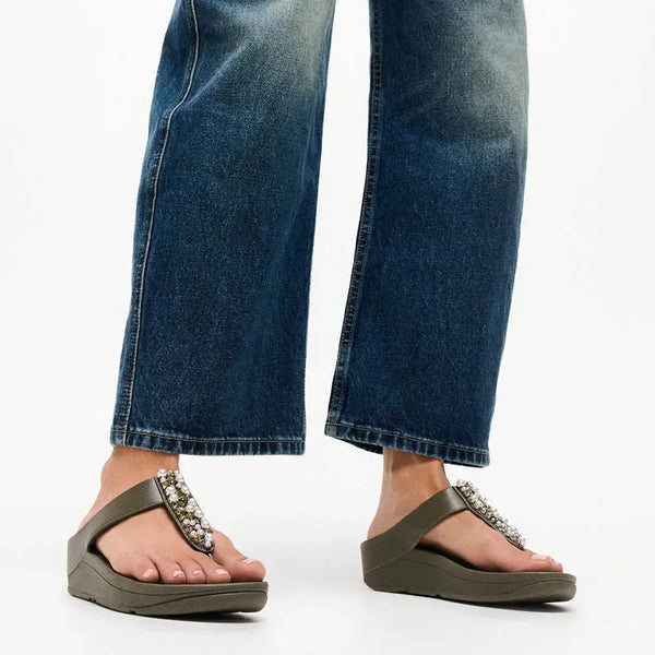 Fit Flop Fino Toe Post with Pearl and Crystal Adornment - Kalamata