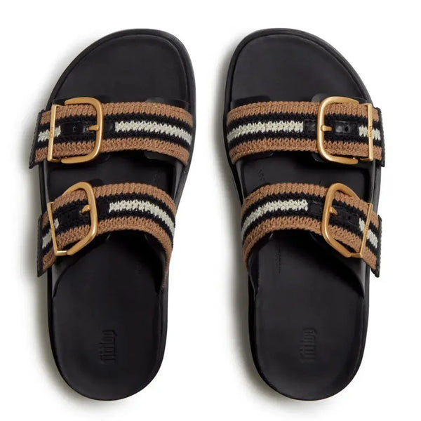 Fit Flop Gen FF-Max Buckle Stripe-Webbing Slides - Black Mix