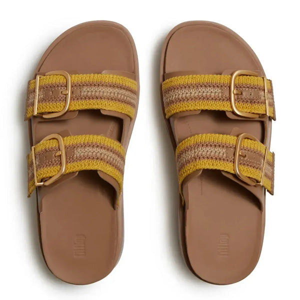 Fit Flop Gen FF-Max Buckle Stripe-Webbing Slides - Classic Tan