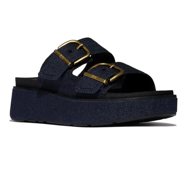 Fit Flop Gen FF-Max Two Bar Buckle Slides - Dark Denim
