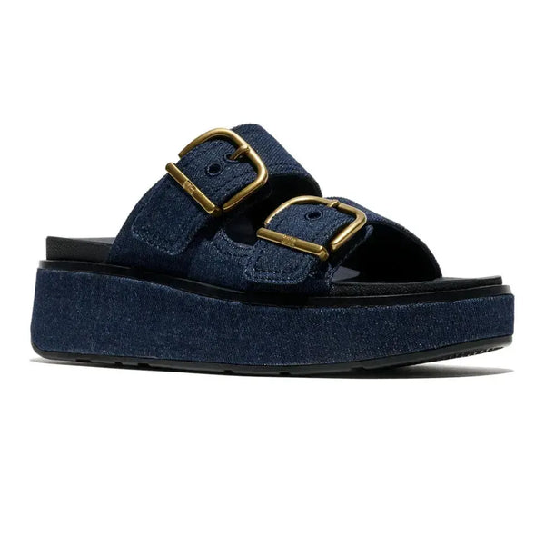 Fit Flop Gen FF-Max Two Bar Buckle Slides - Dark Denim