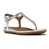 Fit Flop Gracie Crystal-Mix Leather Thong Sandal - Silver