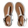 Fit Flop Gracie Crystal-Mix Leather Thong Sandal - Silver