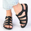 Fit Flop Gracie Rubber-Leather Fisherman Sandal - All Black