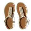 Fit Flop Gracie Ultra Jewel Leather T-Bar Sandals - Platino