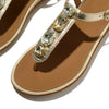 Fit Flop Gracie Ultra Jewel Leather T-Bar Sandals - Platino