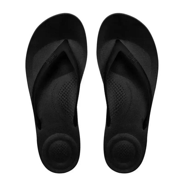 Fit Flop IQushion Ergonomic Flip Flops - Black