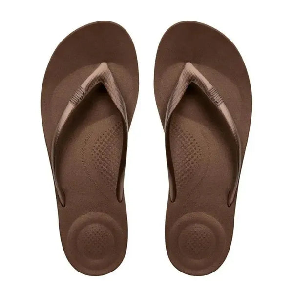 Fit Flop IQushion Ergonomic Flip Flops - Bronze
