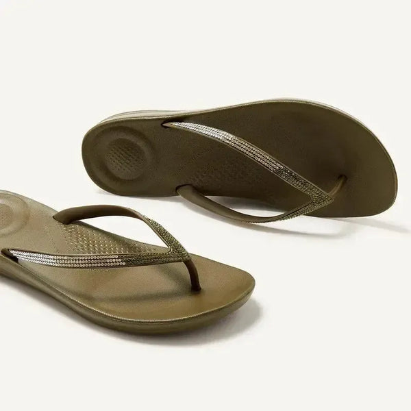 Fit Flop IQushion Ombre Sparkle Fit Flops - Military Olive