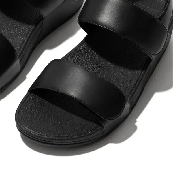Fit Flop Lulu Adjustable Leather BackStrap Sandal - All Black