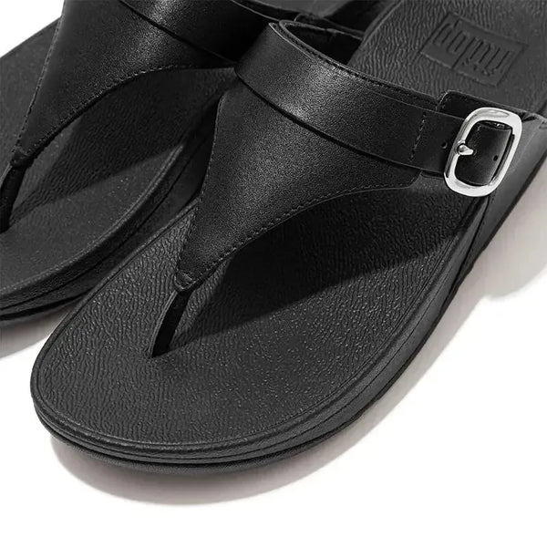 Fit Flop Lulu Adjustable Leather Sandal - All Black