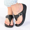 Fit Flop Lulu Adjustable Leather Sandal - All Black