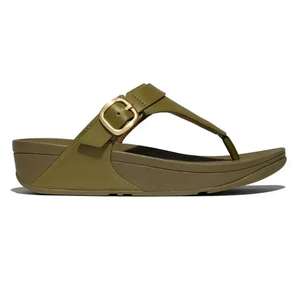 Fit Flop Lulu Adjustable Leather Sandal - Camo Green