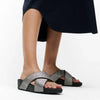Fit Flop Lulu Glitterdust Cross Slides Sandal - Pewter
