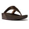 Fit Flop Lulu Leather Sandal - Metallic Chocolate Brown
