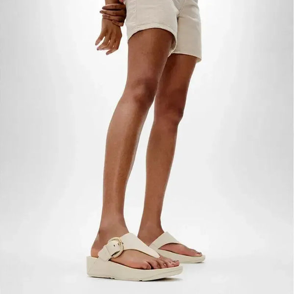 Fit Flop Lulu Resin Buckle Toe Post Sandal - Paris Beige