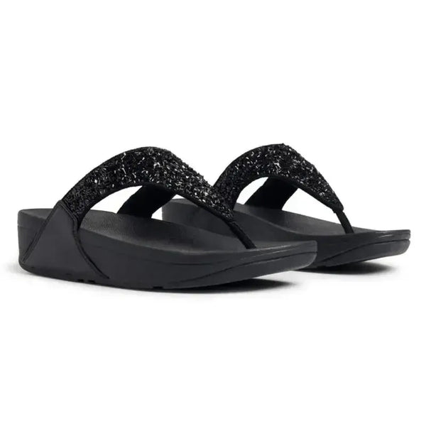 Fit Flop Lulu Shimmerfoil Sandal - Black