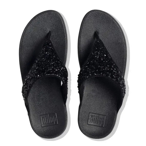 Fit Flop Lulu Shimmerfoil Sandal - Black