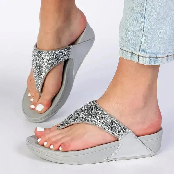 Fit Flop Lulu Shimmerfoil Sandal - Silver