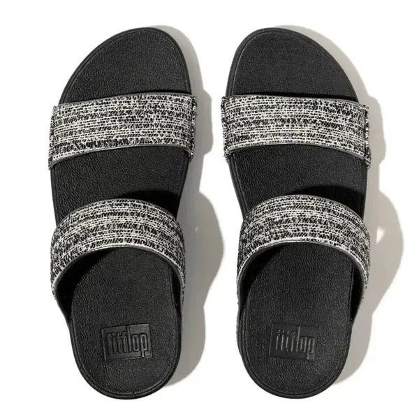 Fit Flop Lulu Shimmerweave Slide - Black Mix