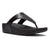 Fit Flop Lulu Toe Post Crocodile Leather Sandal - All Black