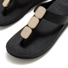 Fit Flop Lulu Toe Post Sleek Resin Trim Leather Sandal - Black