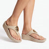 Fit Flop Lulu Toe Post with Metal Adornment - Hazy Taupe
