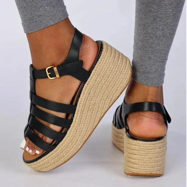Fit Flop Platform Espadr.Fisherman Wedge - Black