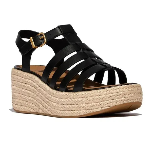 Fit Flop Platform Espadr.Fisherman Wedge - Black