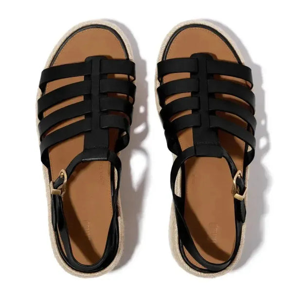 Fit Flop Platform Espadr.Fisherman Wedge - Black