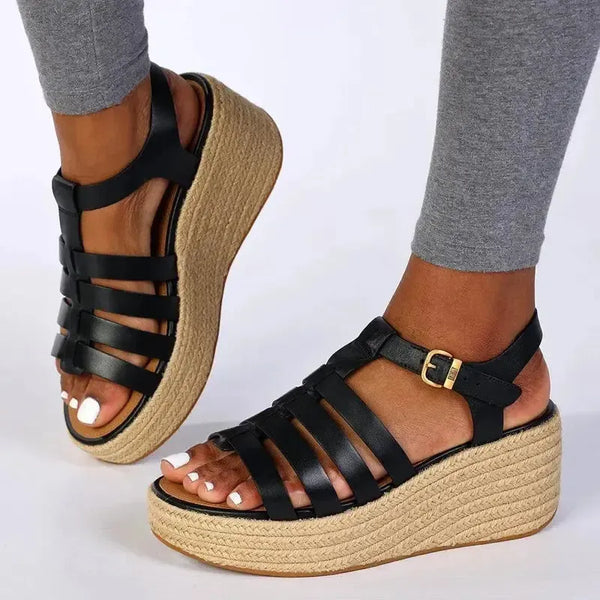 Fit Flop Platform Espadr.Fisherman Wedge - Black
