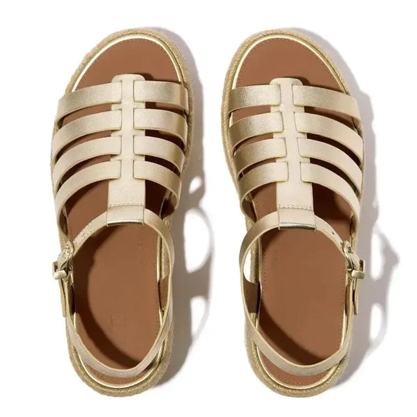 Fit Flop Platform Espadr.Fisherman Wedge - Platino Metallic