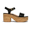Fit Flop Platform Leather/Cork Heel Sandal - Black