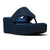 Fit Flop Platform Textile Denim Wedge Sandal - Dark Denim