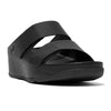 Fit Flop Shuv Leather Adjustable Slide - Black