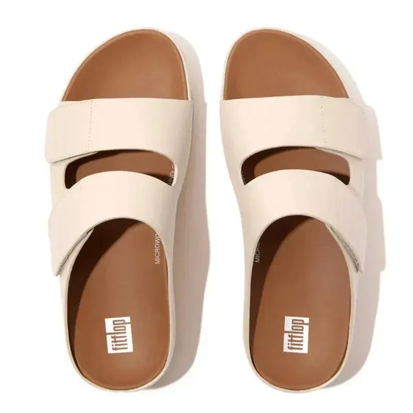 Fit Flop Shuv Leather Adjustable Slide - Sand