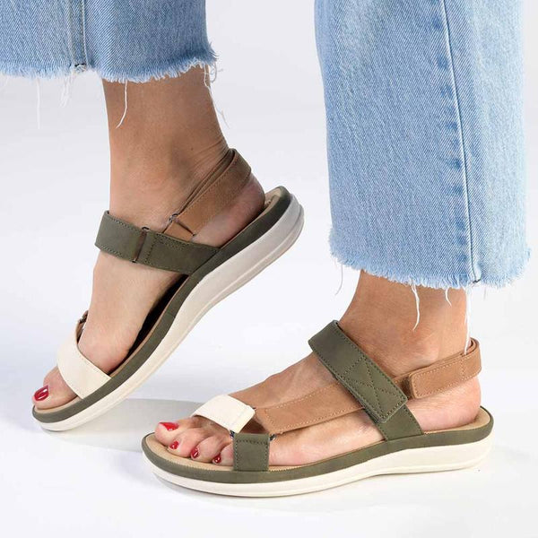 Franco Rossi Comfort Ladies Triangle Sandals - Olive Multi-Franco Rossi-Buy shoes online