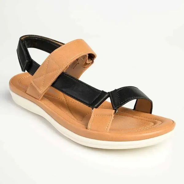 Franco Rossi Comfort Ladies Triangle Sandals - Tan Multi