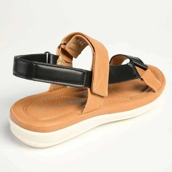 Franco Rossi Comfort Ladies Triangle Sandals - Tan Multi