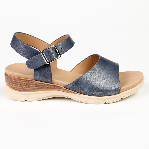 Franco Rossi Comfort Wedge Sandal - Navy