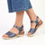 Franco Rossi Comfort Wedge Sandal - Navy