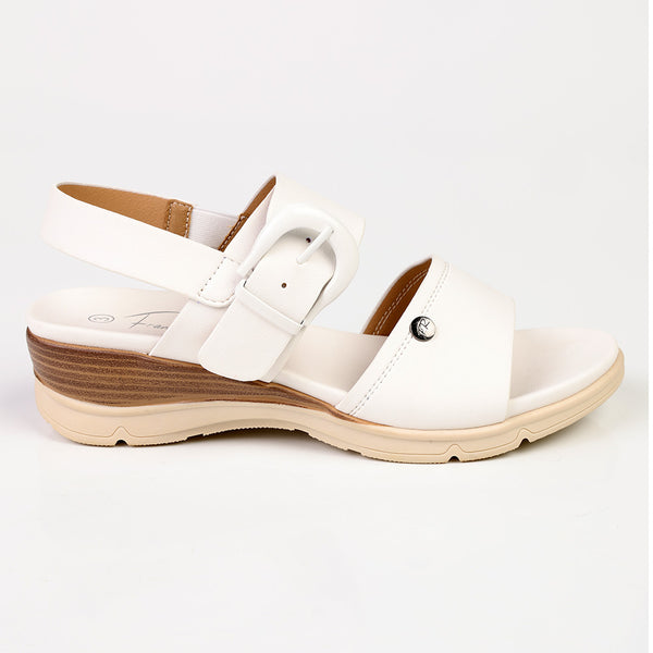 Franco Rossi Comfort Wedge Sandals - White