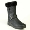 Franco Rossi Fur Collar Boot - Black