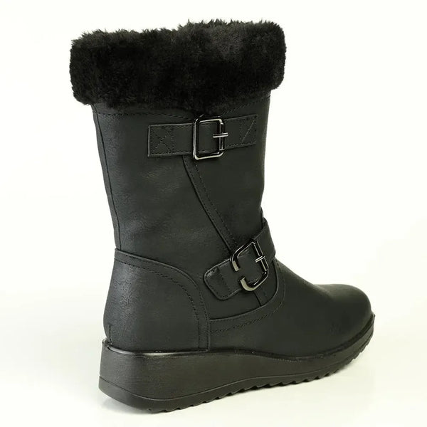 Franco Rossi Fur Collar Boot - Black