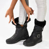 Franco Rossi Fur Collar Boot - Black