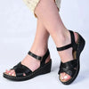 Franco Rossi Ladies Crossover Wedge Sandal - Black