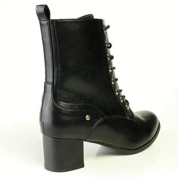 Franco Rossi Ladies Fashion Side Lace Up Boot - Black