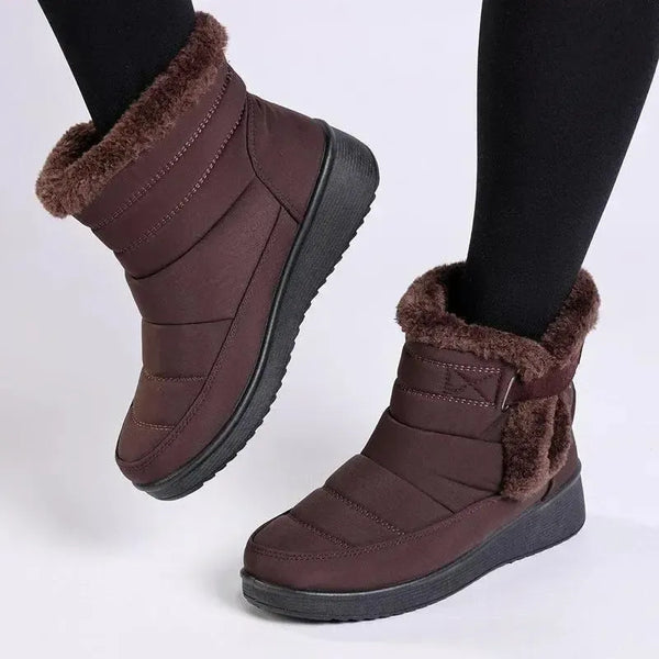 Franco Rossi Ladies Nylon Boots - Chocolate