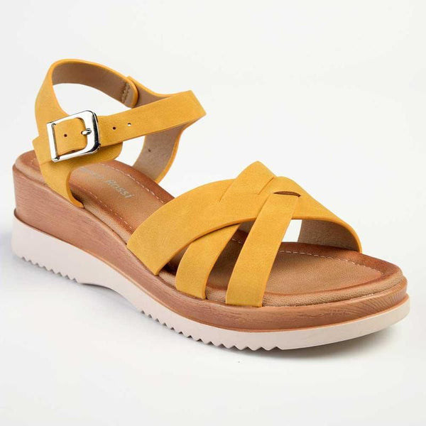 Franco Rossi Revil Wedge - Mustard Yellow-Franco Rossi-Buy shoes online